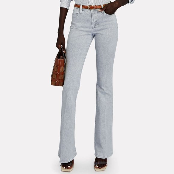 FRAME Le High Flare Solar Stripe Light Wash High Waist Jeans, NWT, Size 30 - Picture 1 of 5